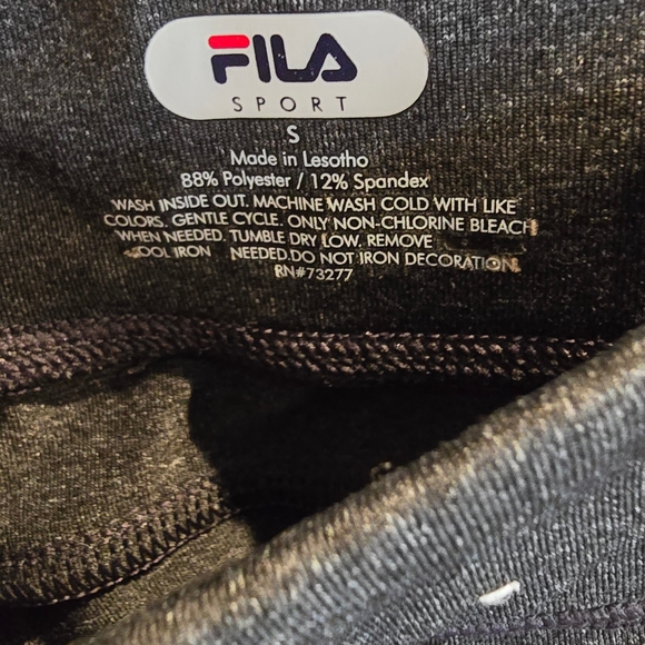 Fila Sport Wide Leg Track Workout Casual Leggings Grey with Black Stripe Detail - Picture 3 of 7